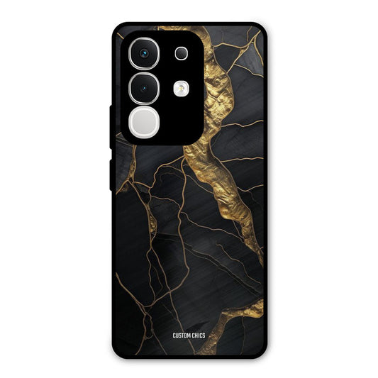 Golden Black Stone Vivo T4x Mobile Back Cover - Aesthetic PrintShield Case