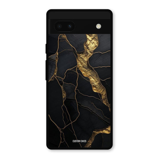 Golden Black Stone Google Pixel 6a Mobile Back Cover - Aesthetic PrintShield Case