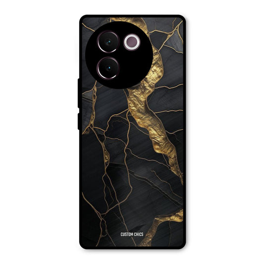 Golden Black Stone Vivo V30e Mobile Back Cover - Aesthetic PrintShield Case