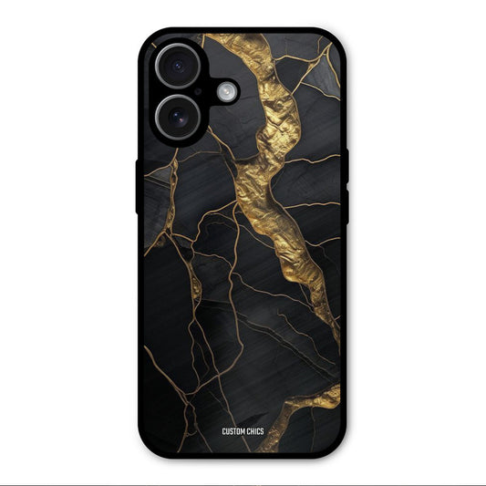 Golden Black Stone iPhone 17 Mobile Back Cover - Aesthetic PrintShield Case