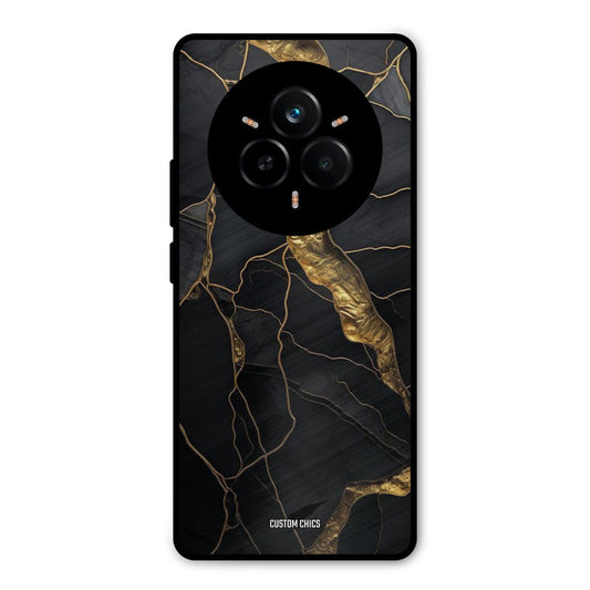 Golden Black Stone Realme 14 Pro Plus Mobile Back Cover - Aesthetic PrintShield Case