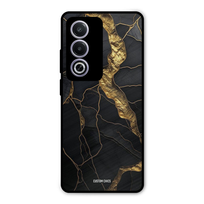 Golden Black Stone Oppo K12x Mobile Back Cover - Aesthetic PrintShield Case