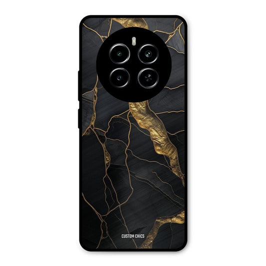 Golden Black Stone Realme P1 5G Mobile Back Cover - Aesthetic PrintShield Case