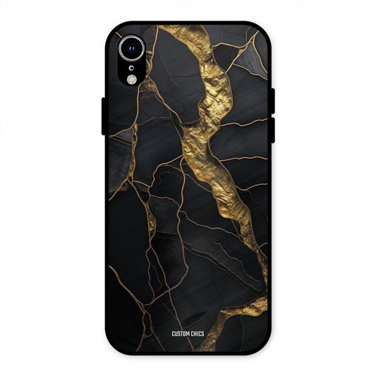 Golden Black Stone iPhone XR Mobile Back Cover - Aesthetic PrintShield Case