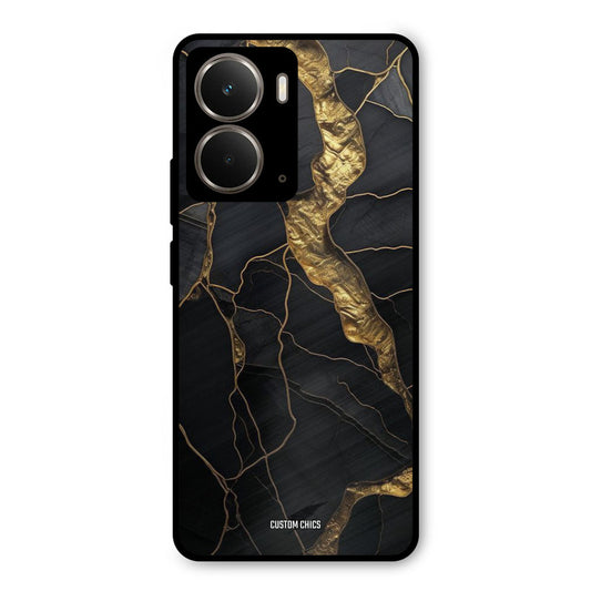 Golden Black Stone Realme P3 Mobile Back Cover - Aesthetic PrintShield Case