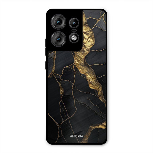 Golden Black Stone Motorola Edge 50 Pro Mobile Back Cover - Aesthetic PrintShield Case