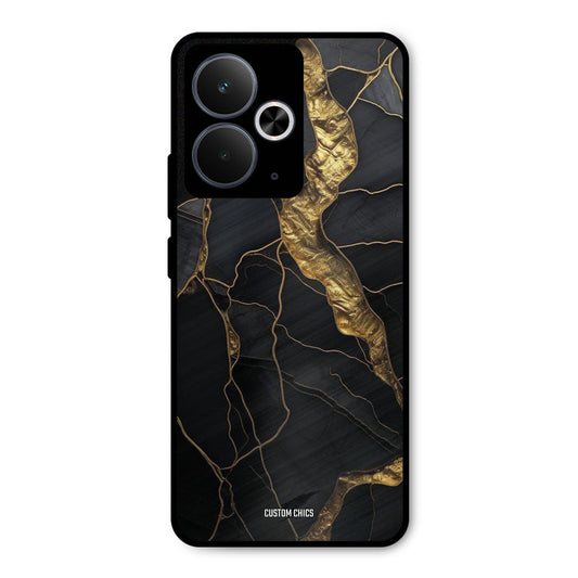 Golden Black Stone Realme 14T Mobile Back Cover - Aesthetic PrintShield Case
