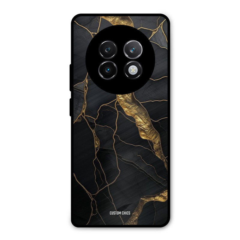 Golden Black Stone Realme 13 Plus Mobile Back Cover - Aesthetic PrintShield Case