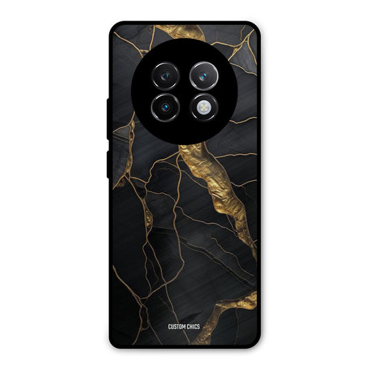 Golden Black Stone Realme 13 Plus Mobile Back Cover - Aesthetic PrintShield Case