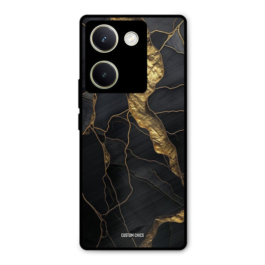 Golden Black Stone Vivo Y200 Pro Mobile Back Cover - Aesthetic PrintShield Case