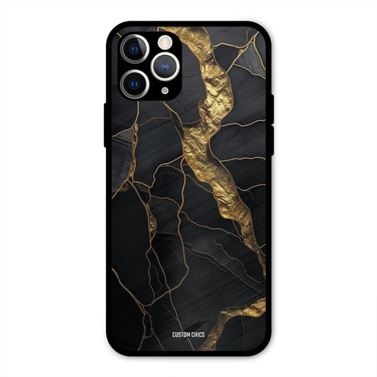 Golden Black Stone IPhone 11 Pro Max Mobile Back Cover - Aesthetic PrintShield Case