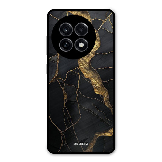 Golden Black Stone OnePlus 13R Mobile Back Cover - Aesthetic PrintShield Case
