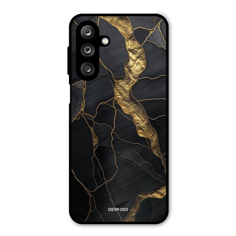Golden Black Stone Samsung Galaxy M36 Mobile Back Cover - Aesthetic PrintShield Case