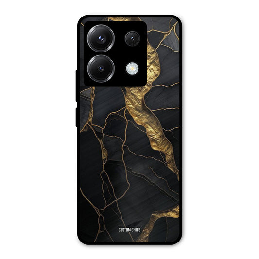Golden Black Stone Poco X6 Mobile Back Cover - Aesthetic PrintShield Case