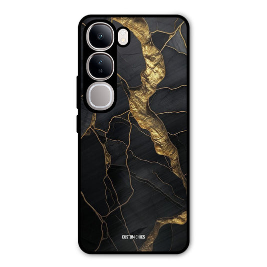 Golden Black Stone Vivo Y300 Mobile Back Cover - Aesthetic PrintShield Case