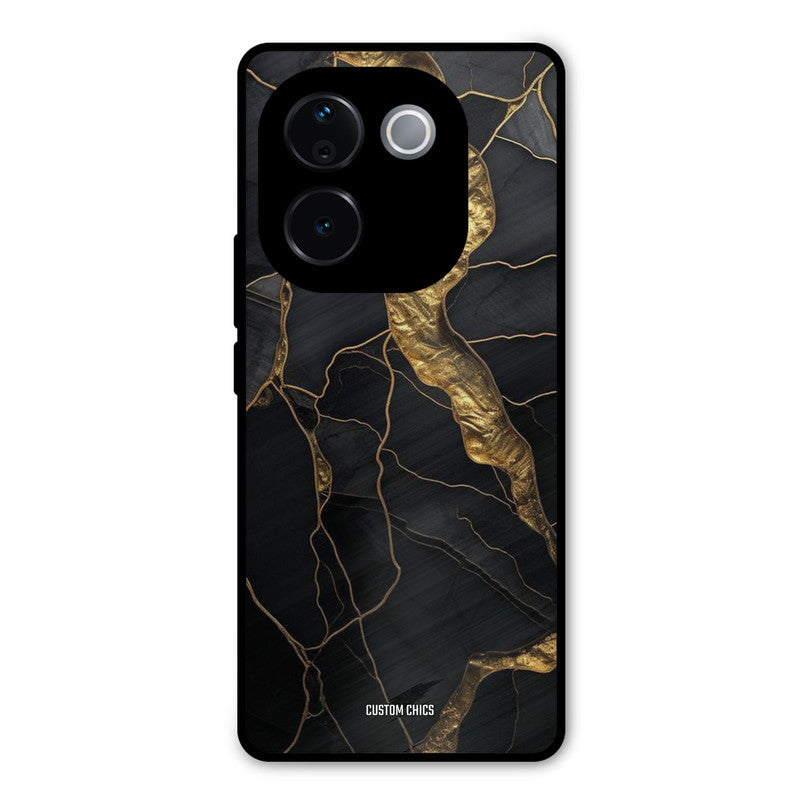Golden Black Stone iQOO Z9s Pro Mobile Back Cover - Aesthetic PrintShield Case