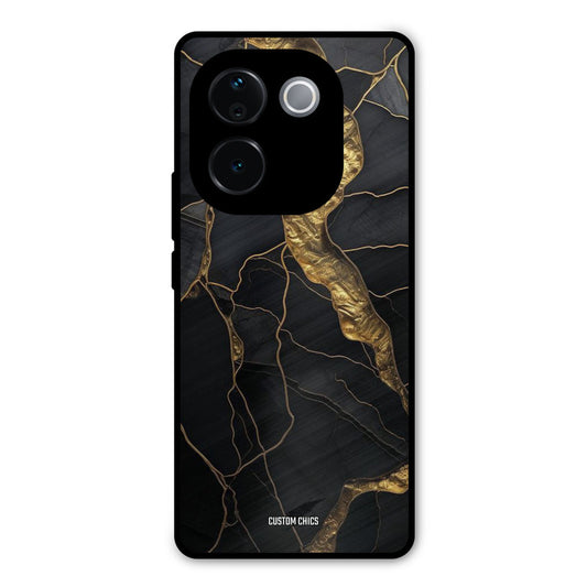 Golden Black Stone iQOO Z9s Pro Mobile Back Cover - Aesthetic PrintShield Case