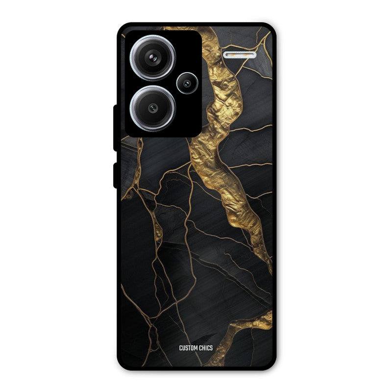 Golden Black Stone Redmi Note 13 Pro Plus Mobile Back Cover - Aesthetic PrintShield Case