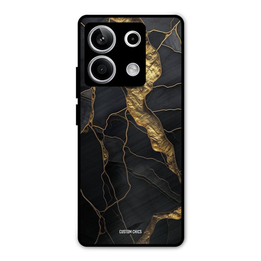 Golden Black Stone Redmi Note 13 5G Mobile Back Cover - Aesthetic PrintShield Case