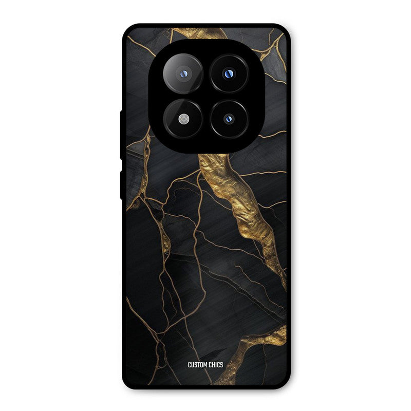 Golden Black Stone Redmi Note 14 Pro Plus 5G Mobile Back Cover - Aesthetic PrintShield Case