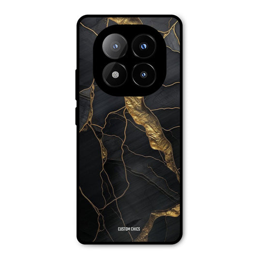 Golden Black Stone Redmi Note 14 Pro Plus 5G Mobile Back Cover - Aesthetic PrintShield Case