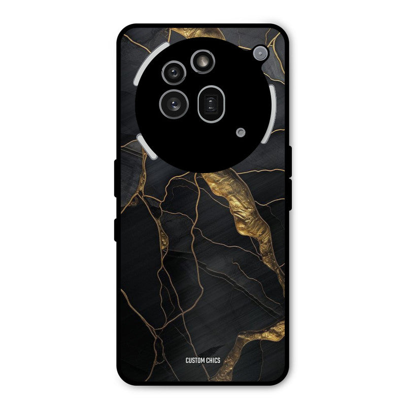 Golden Black Stone Nothing Phone 3A Pro Mobile Back Cover - Aesthetic PrintShield Case