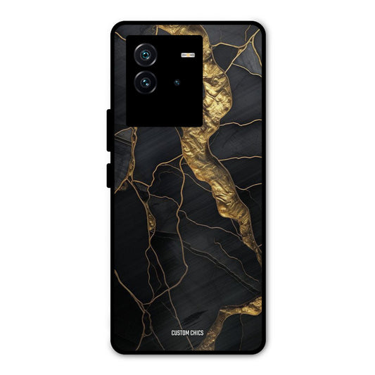 Golden Black Stone iQOO Neo 6 5G Mobile Back Cover - Aesthetic PrintShield Case
