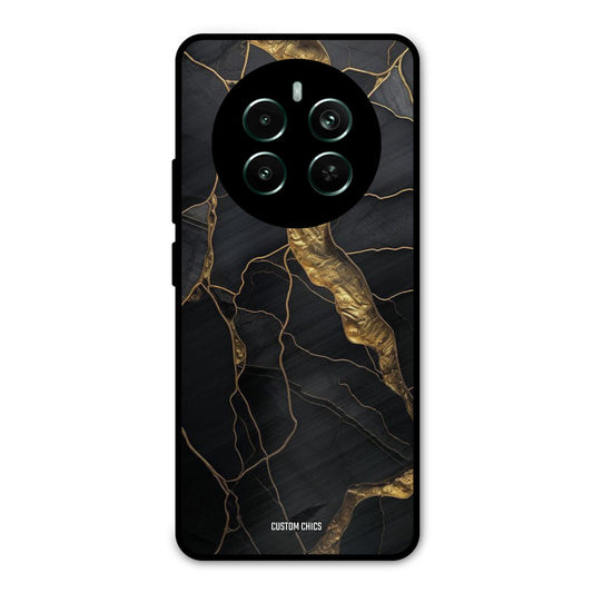 Golden Black Stone Realme 12 Plus Mobile Back Cover - Aesthetic PrintShield Case