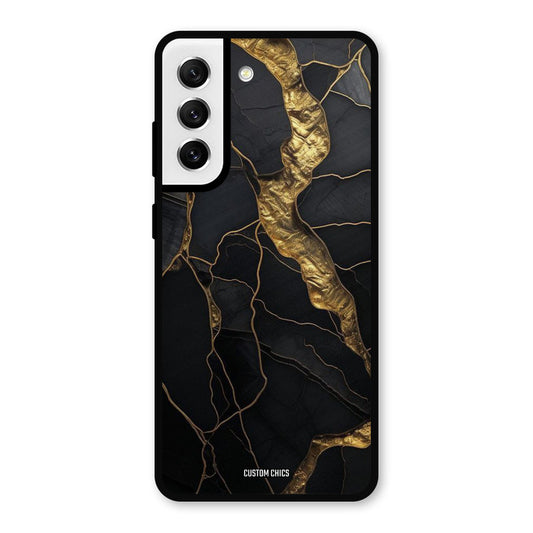 Golden Black Stone Samsung Galaxy S21 FE 5G Mobile Back Cover - Aesthetic PrintShield Case