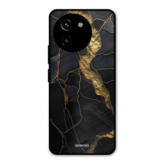 Golden Black Stone Vivo Y200i Mobile Back Cover - Aesthetic PrintShield Case