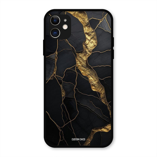 Golden Black Stone IPhone 11 Mobile Back Cover - Aesthetic PrintShield Case