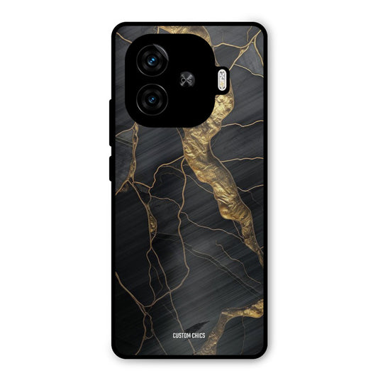 Golden Black Stone iQoo Neo 10R Mobile Back Cover - Aesthetic PrintShield Case