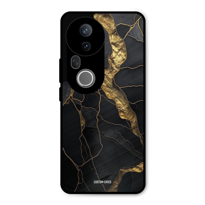 Golden Black Stone Vivo T4 Ultra Mobile Back Cover - Aesthetic PrintShield Case