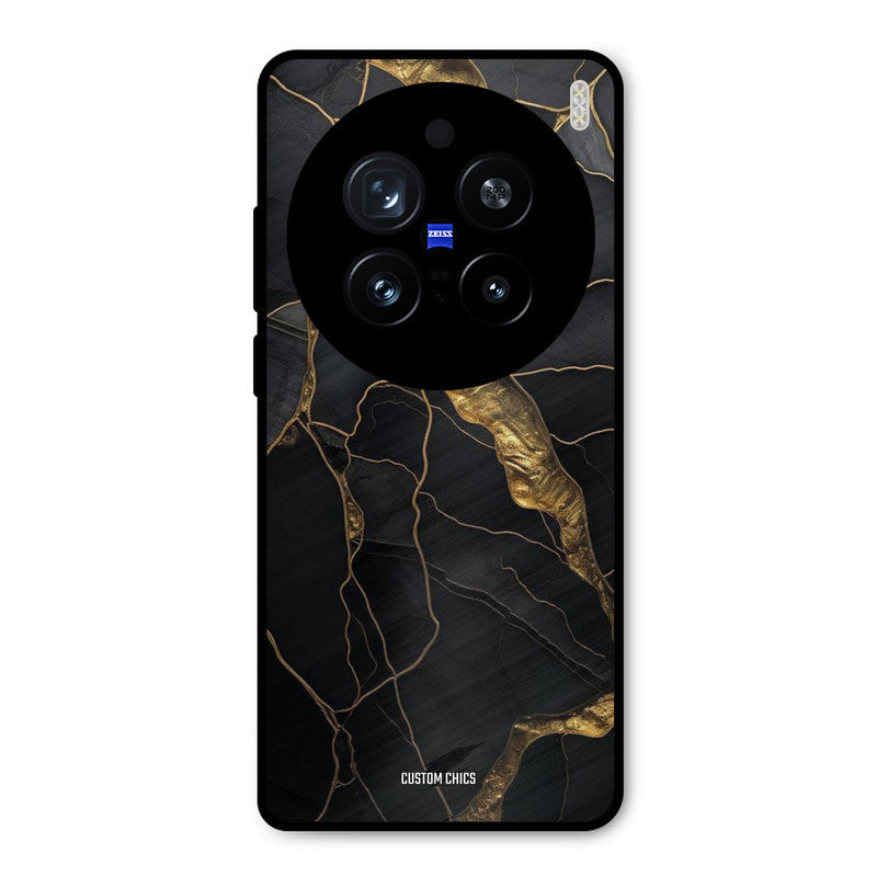 Golden Black Stone Vivo X200 Pro Mobile Back Cover - Aesthetic PrintShield Case