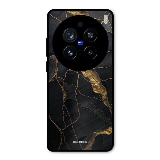 Golden Black Stone Vivo X200 Pro Mobile Back Cover - Aesthetic PrintShield Case