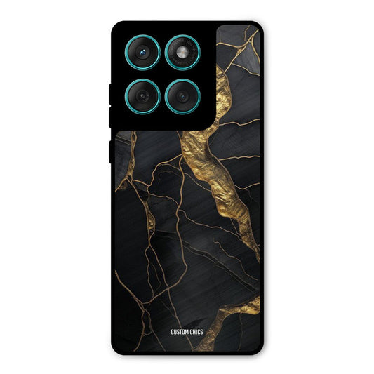 Golden Black Stone Motorola Edge 60 Mobile Back Cover - Aesthetic PrintShield Case