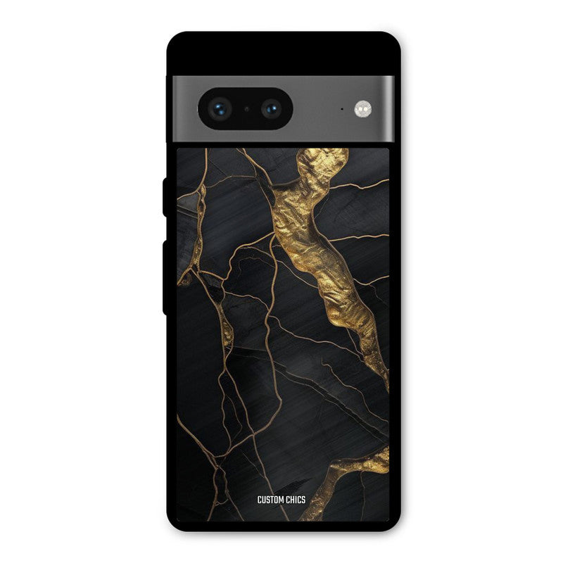 Golden Black Stone Google Pixel 7 Mobile Back Cover - Aesthetic PrintShield Case