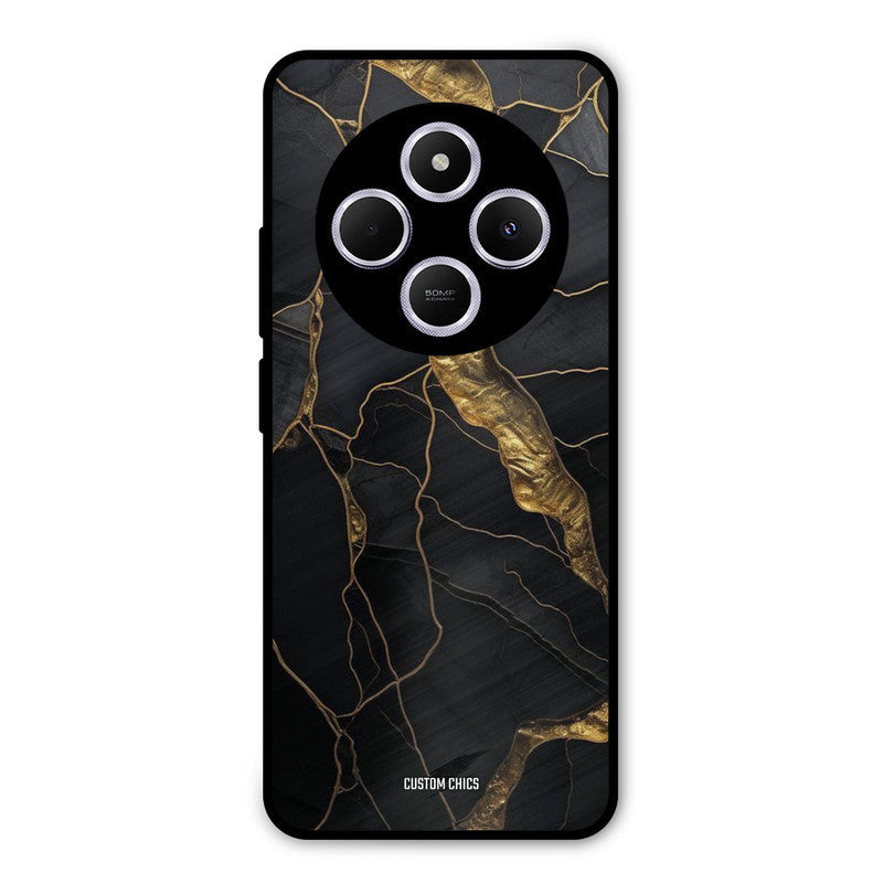 Golden Black Stone Poco M7 Mobile Back Cover - Aesthetic PrintShield Case