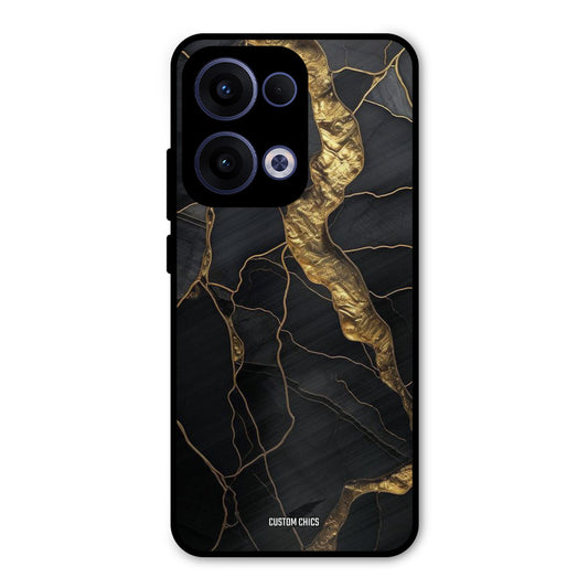 Golden Black Stone Oppo Reno 13 5G Mobile Back Cover - Aesthetic PrintShield Case