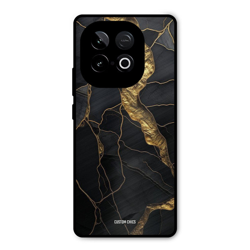 Golden Black Stone iQOO Neo 10 Mobile Back Cover - Aesthetic PrintShield Case