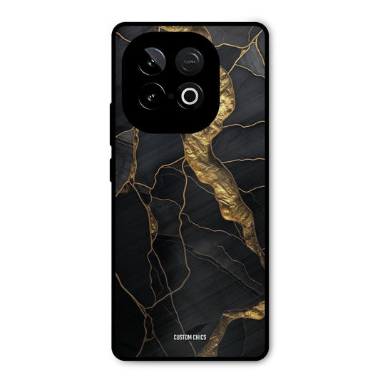 Golden Black Stone iQOO Neo 10 Mobile Back Cover - Aesthetic PrintShield Case