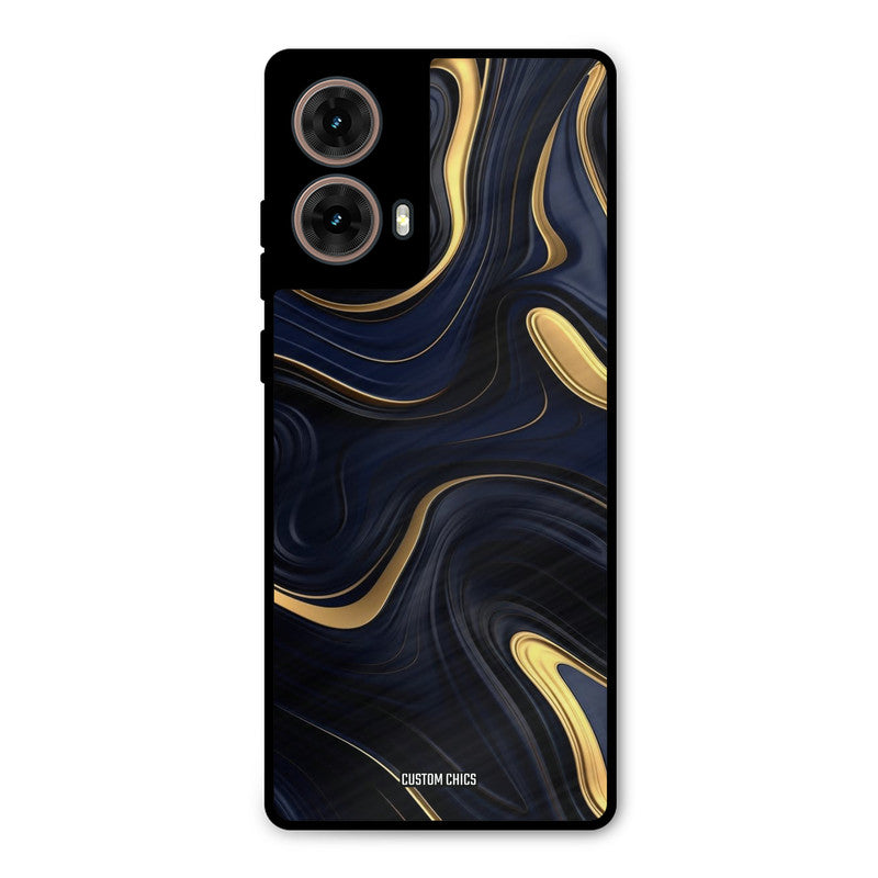 Golden Blue Paint Moto G85 Mobile Back Cover - Aesthetic PrintShield Case