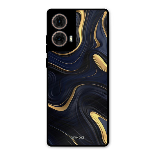 Golden Blue Paint Moto G85 Mobile Back Cover - Aesthetic PrintShield Case