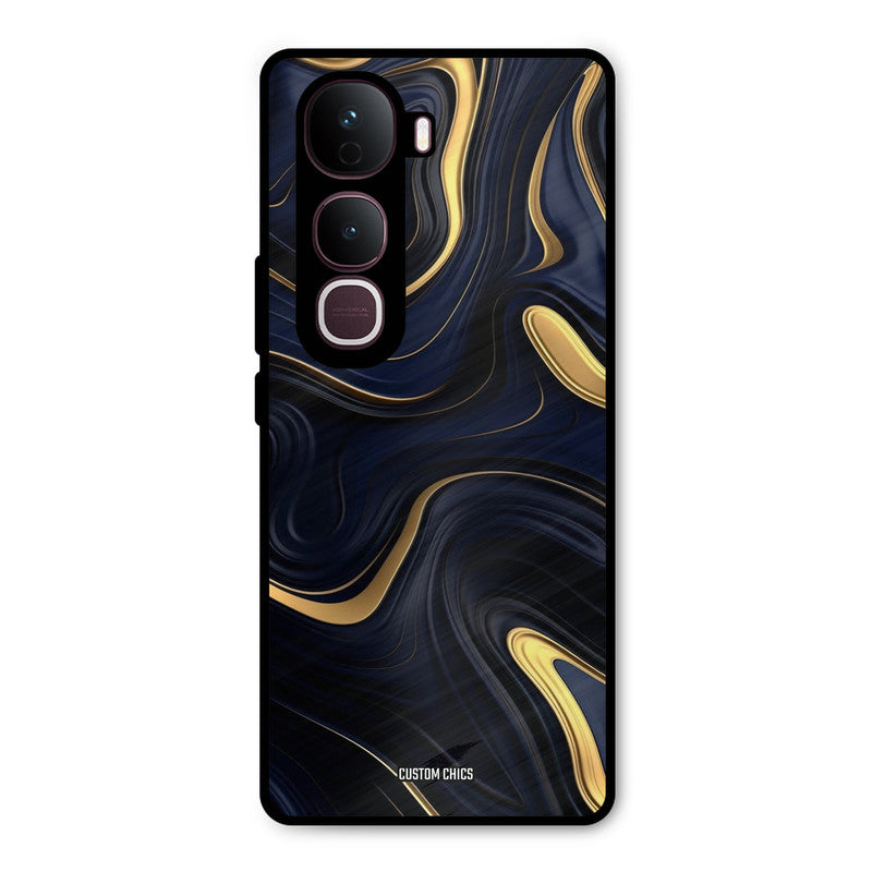 Golden Blue Paint Vivo Y400 Pro Mobile Back Cover - Aesthetic PrintShield Case