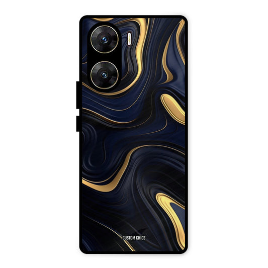 Golden Blue Paint Vivo V29e Mobile Back Cover - Aesthetic PrintShield Case