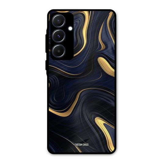 Golden Blue Paint Samsung Galaxy A55 5G Mobile Back Cover - Aesthetic PrintShield Case