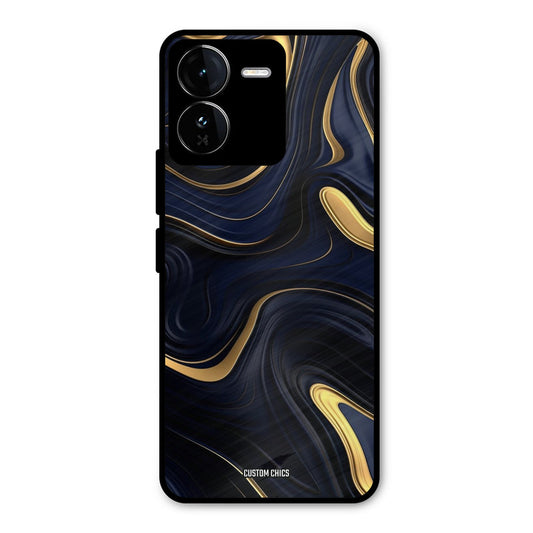 Golden Blue Paint iQOO Z9 Mobile Back Cover - Aesthetic PrintShield Case