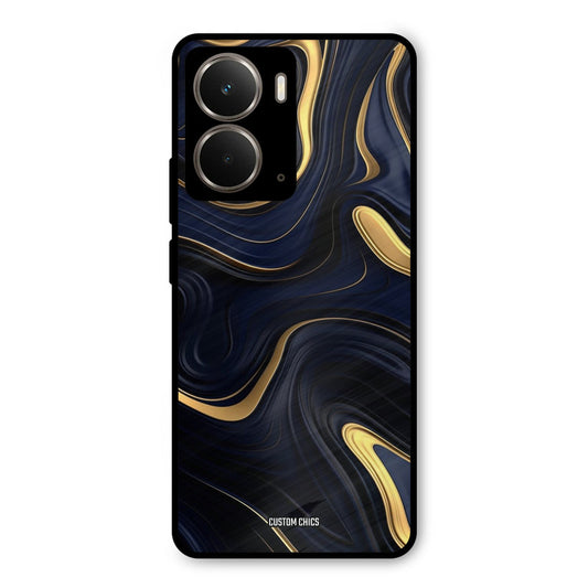 Golden Blue Paint Realme P3 Mobile Back Cover - Aesthetic PrintShield Case