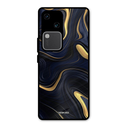 Golden Blue Paint Vivo V30 Mobile Back Cover - Aesthetic PrintShield Case