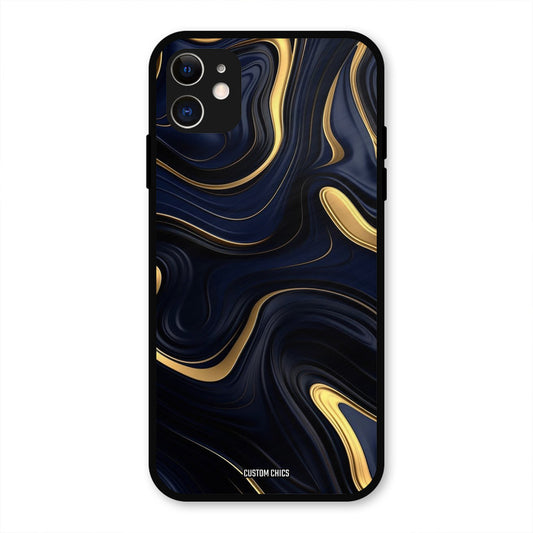 Golden Blue Paint IPhone 11 Mobile Back Cover - Aesthetic PrintShield Case